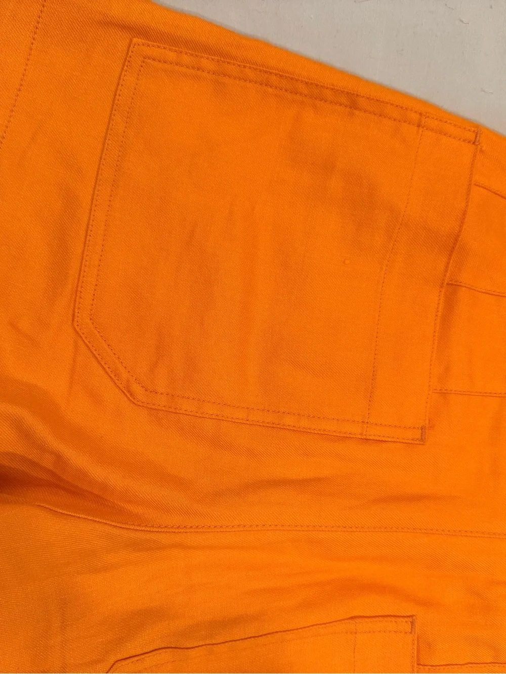 Maeve High-Waist Patch Pocket Shorts — Bright Orange